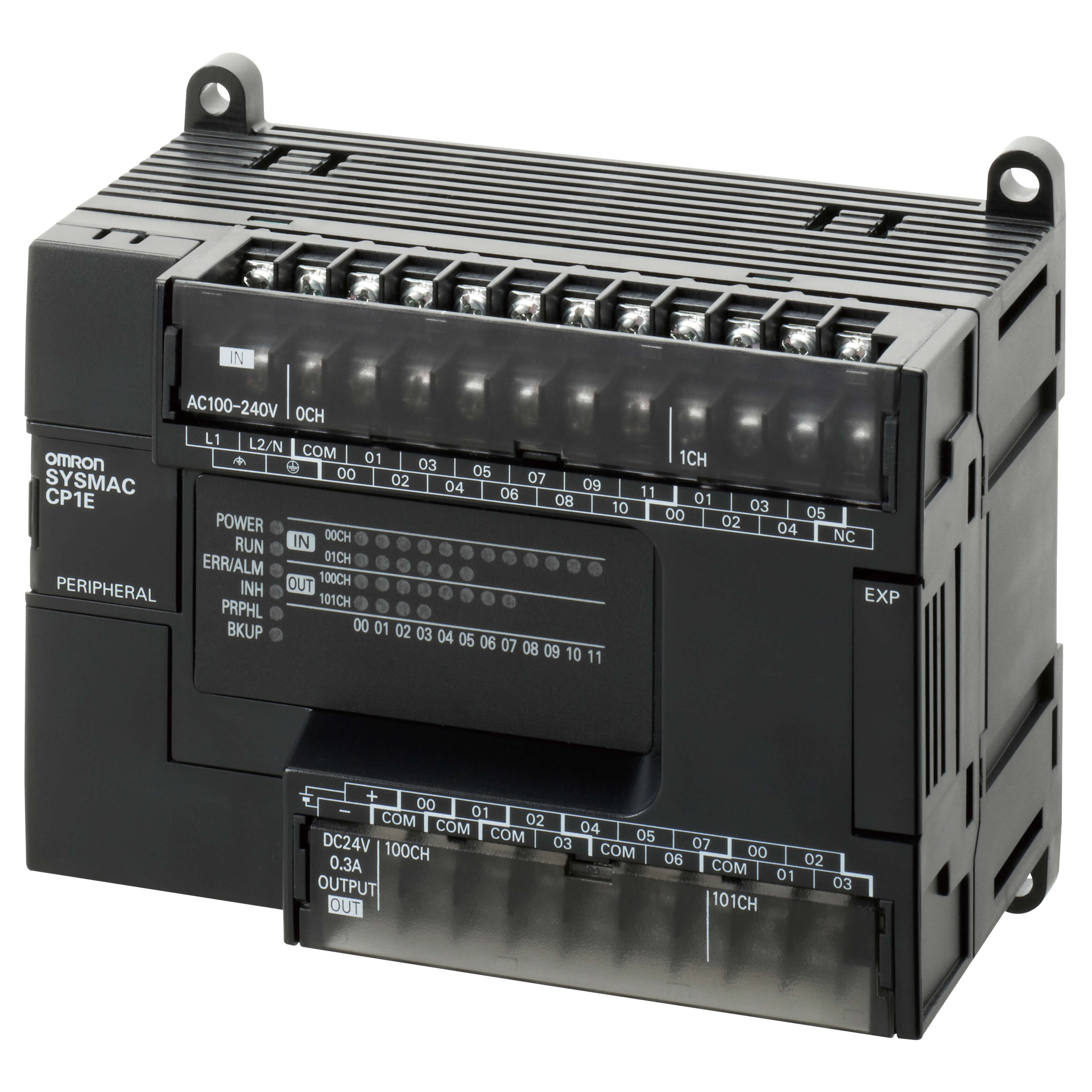 PLC, 100-240 VAC supply, 18 x 24 VDC inputs, 12 x relay outputs 2 A, 2K steps program