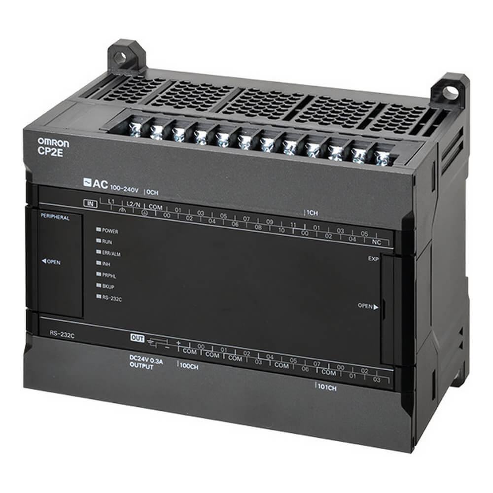 CP2E series compact PLC - Essential Type; 18 DI, 12DO; Relay output; Power supply 220