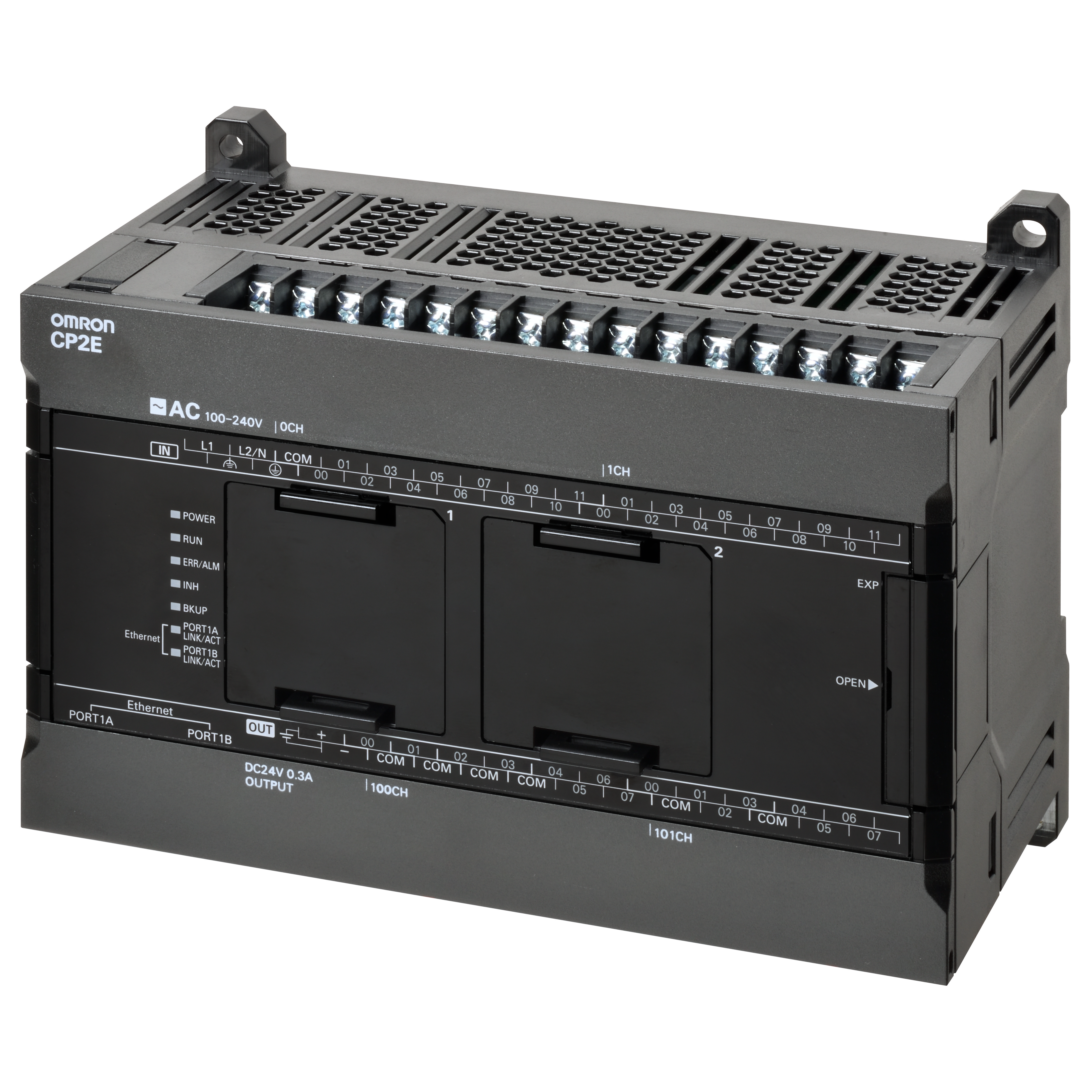 CP2E series compact PLC - Network type; 24 DI, 16 DO; Relay output; Power supply 24 V