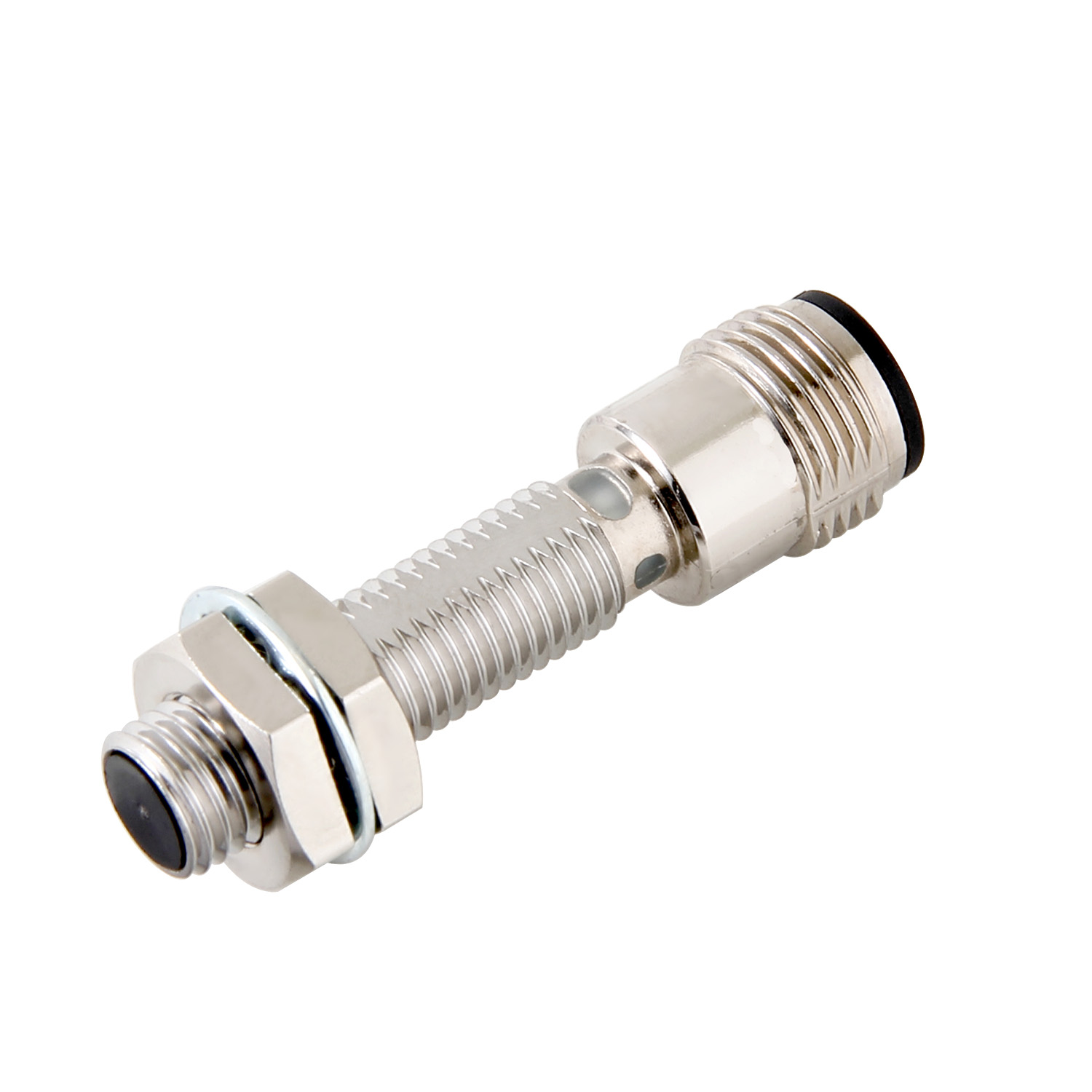 Proximity sensor, inductive, short brass body M8, shielded, 4 mm, DC, 3-wire, NPN NO, M12 connector