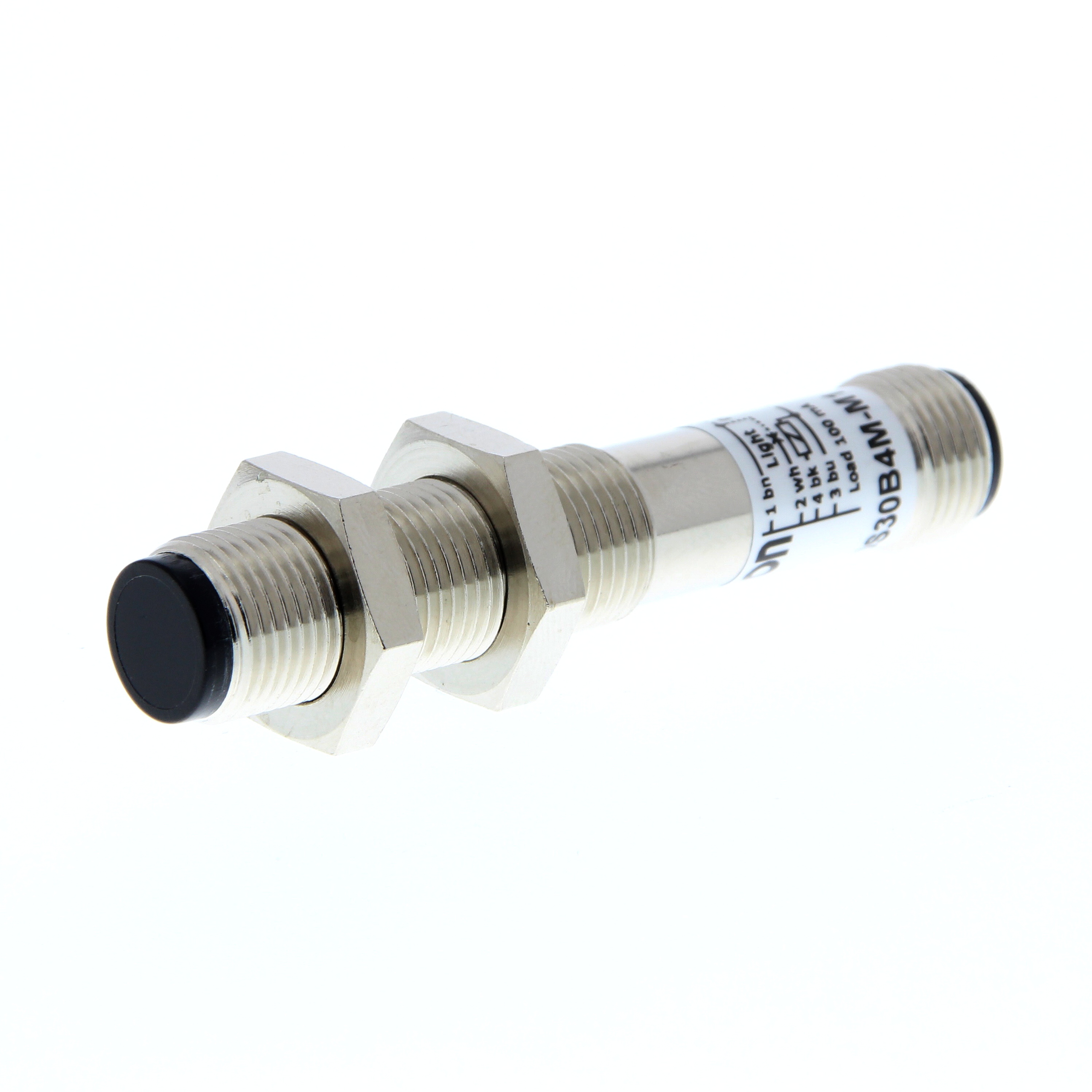 Photoelectric sensor M12 brass housing, diffuse 300mm teachable,  NPN,  Photoelectric sensor M12 4-p