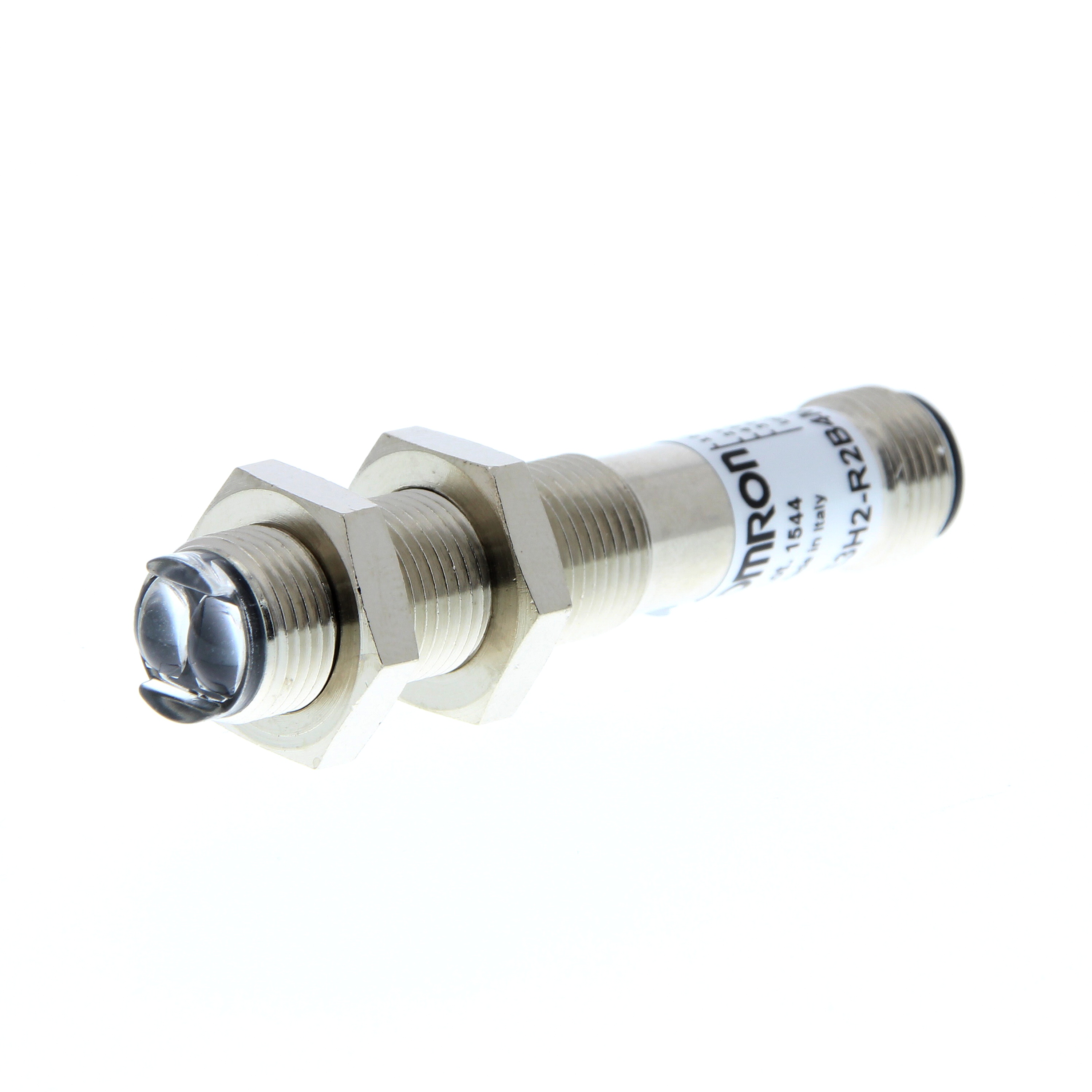 Photoelectric sensor M12 brass housing, retro-reflective with M.S.R. 2 m teachable,  NPN,  Photoelec