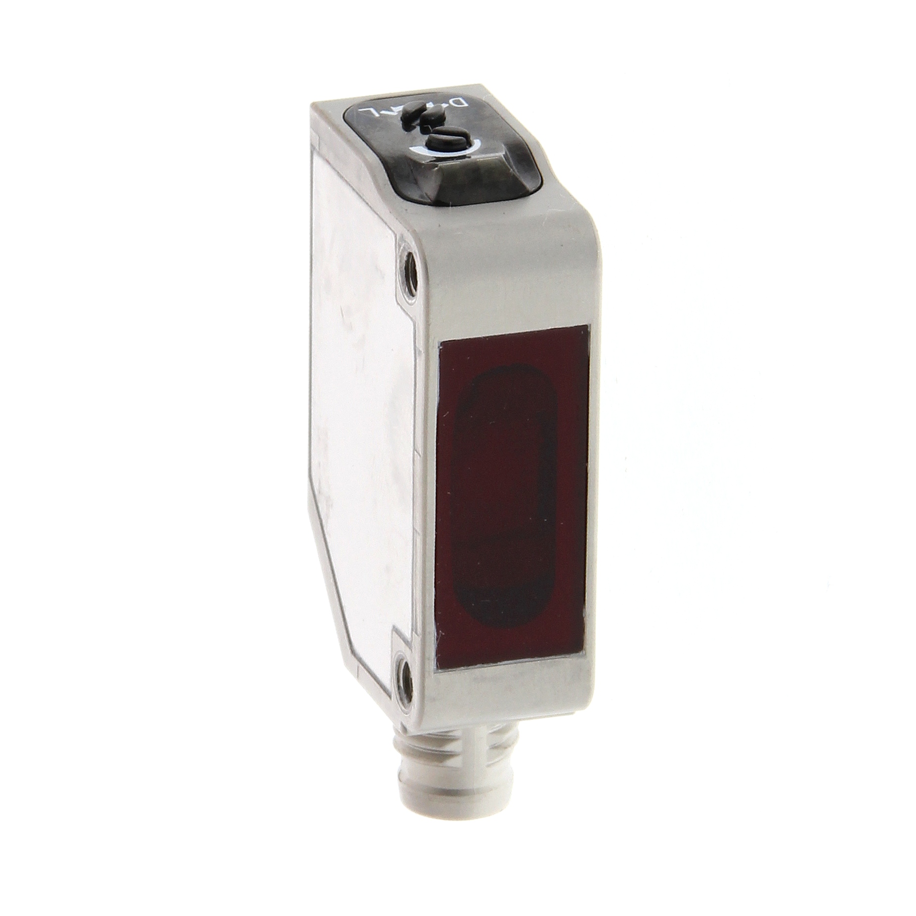 Photoelectric sensor, rectangular housing, stainless steel, red LED, retro-reflective, transparent o