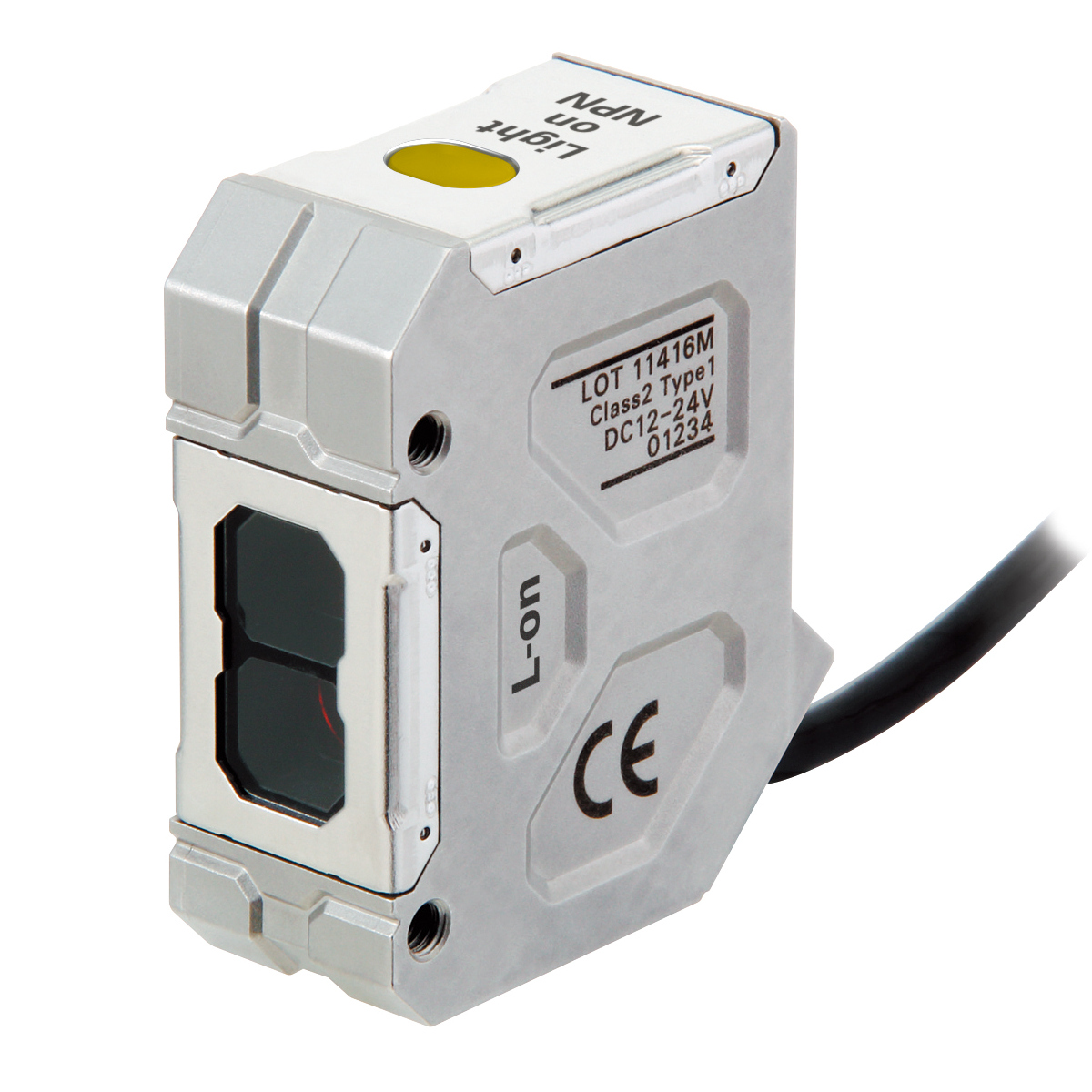 Photoelectric sensor, rectangular housing, stainless steel, oil-resistant, red LED, through-beam, 30