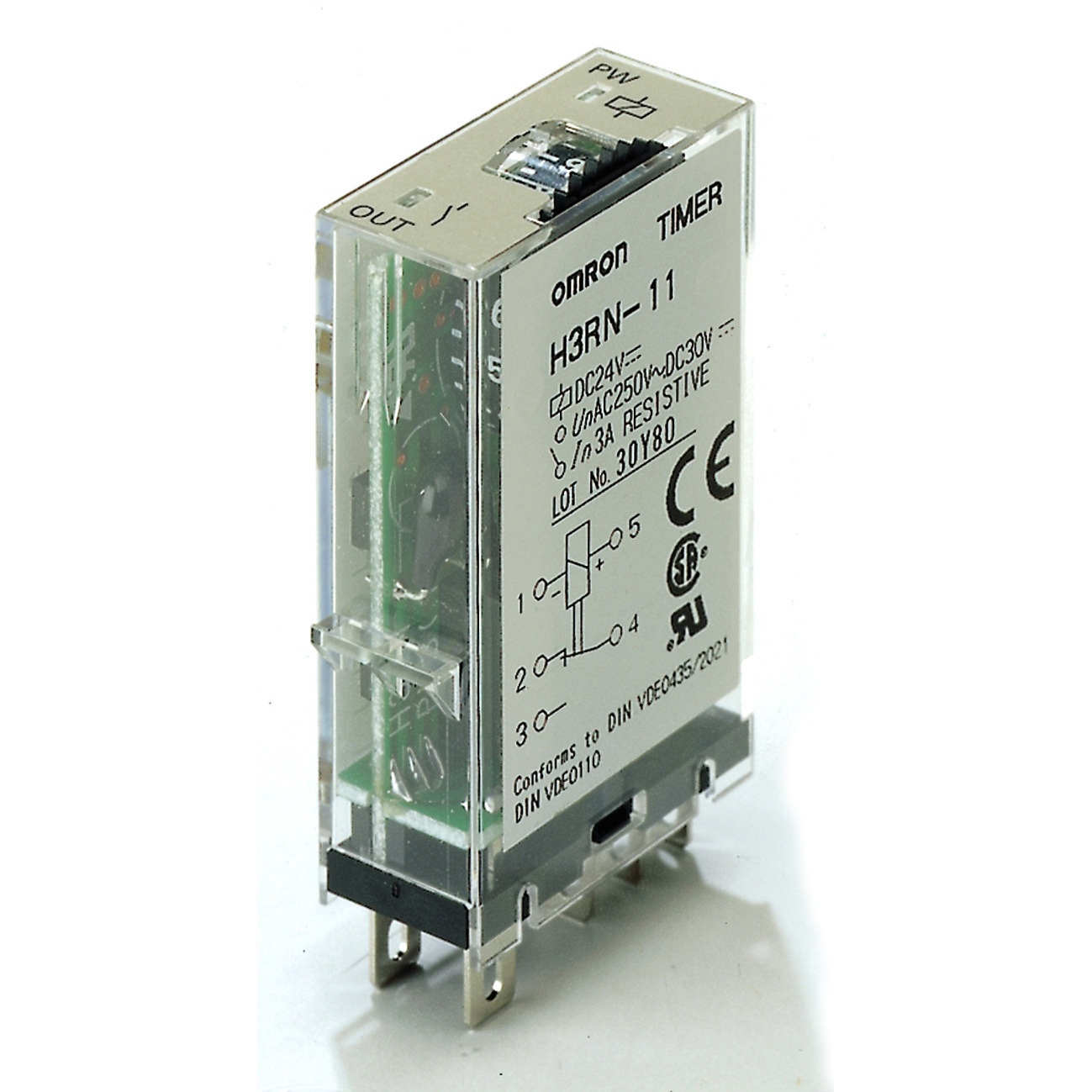 Timer, plug-in, 5-pin, multifunction, 0.1 s-10 m, SPDT, 3 A