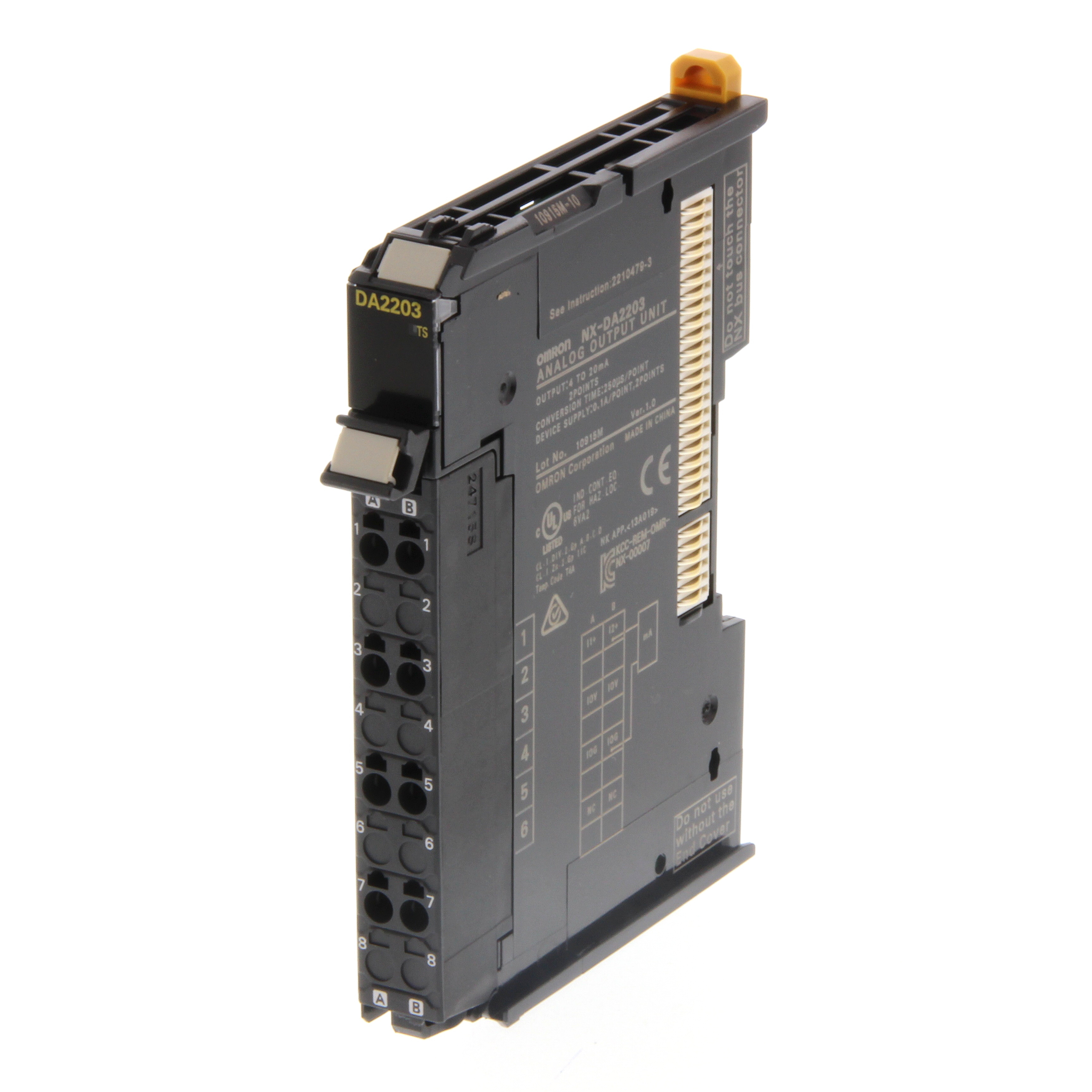 2 Analog Outputs, 4 - 20 mA, resolution 1:8000, 250 µs/ch, screwless push-in connecto