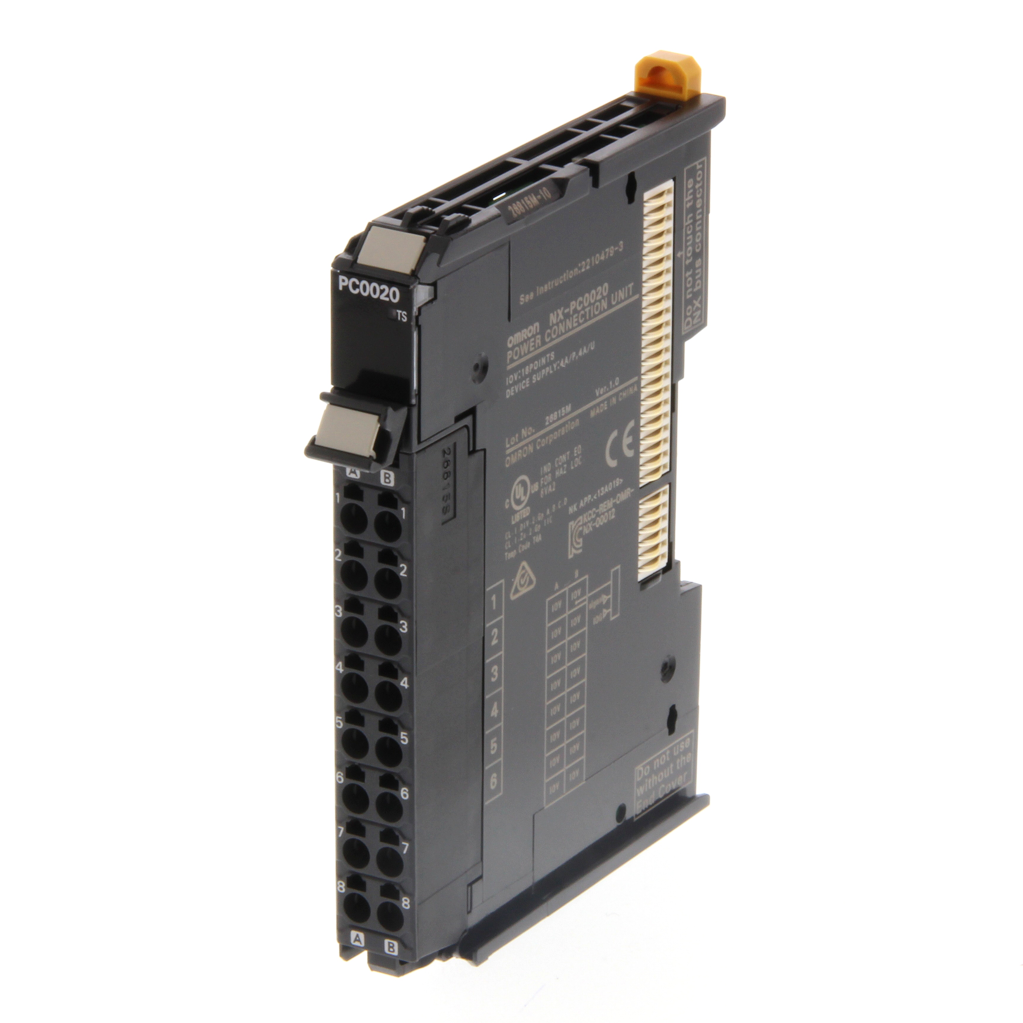 NX I/O power connection unit, IOV, 5-24 V DC input, 16 terminals, screwless push-in c