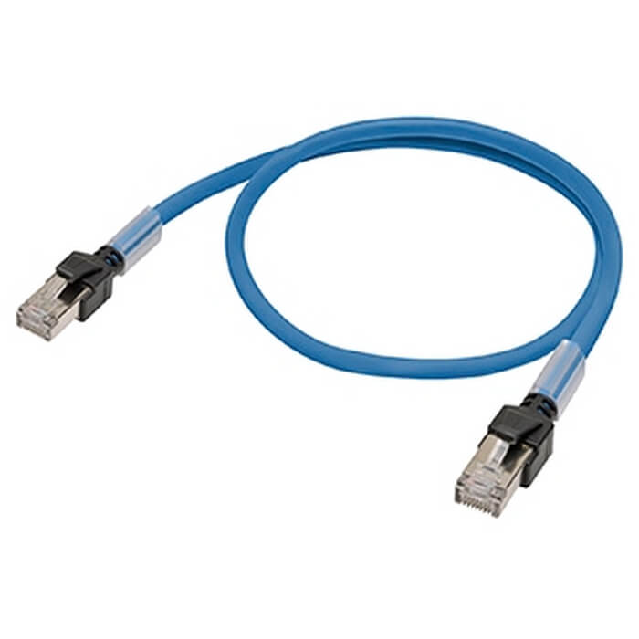 Ethernet patch cable, F/UTP, Cat.6A, LSZH (Blue), 1 m