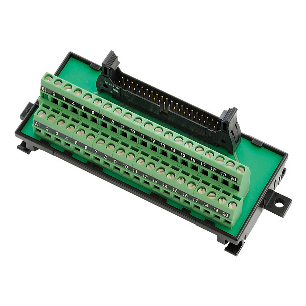 DIN-rail mounting terminal block, MIL40 socket, screw clamp, 40 points, general-purpo