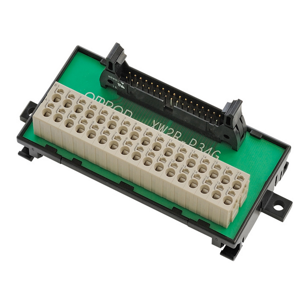 DIN-rail mounting terminal block, MIL40 socket, push-in clamp, 32x OUT + power, for O