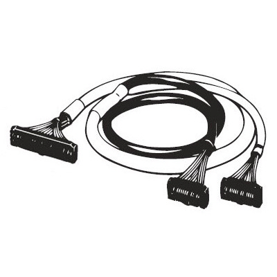 I/O connection cable, unshielded, MIL40 to 2 x MIL20, 0.75 m