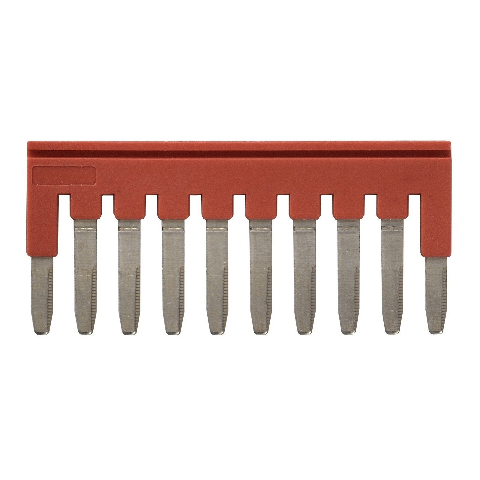 Short bar for terminal blocks 2.5 mm² push-in plus models, 10 poles, red color