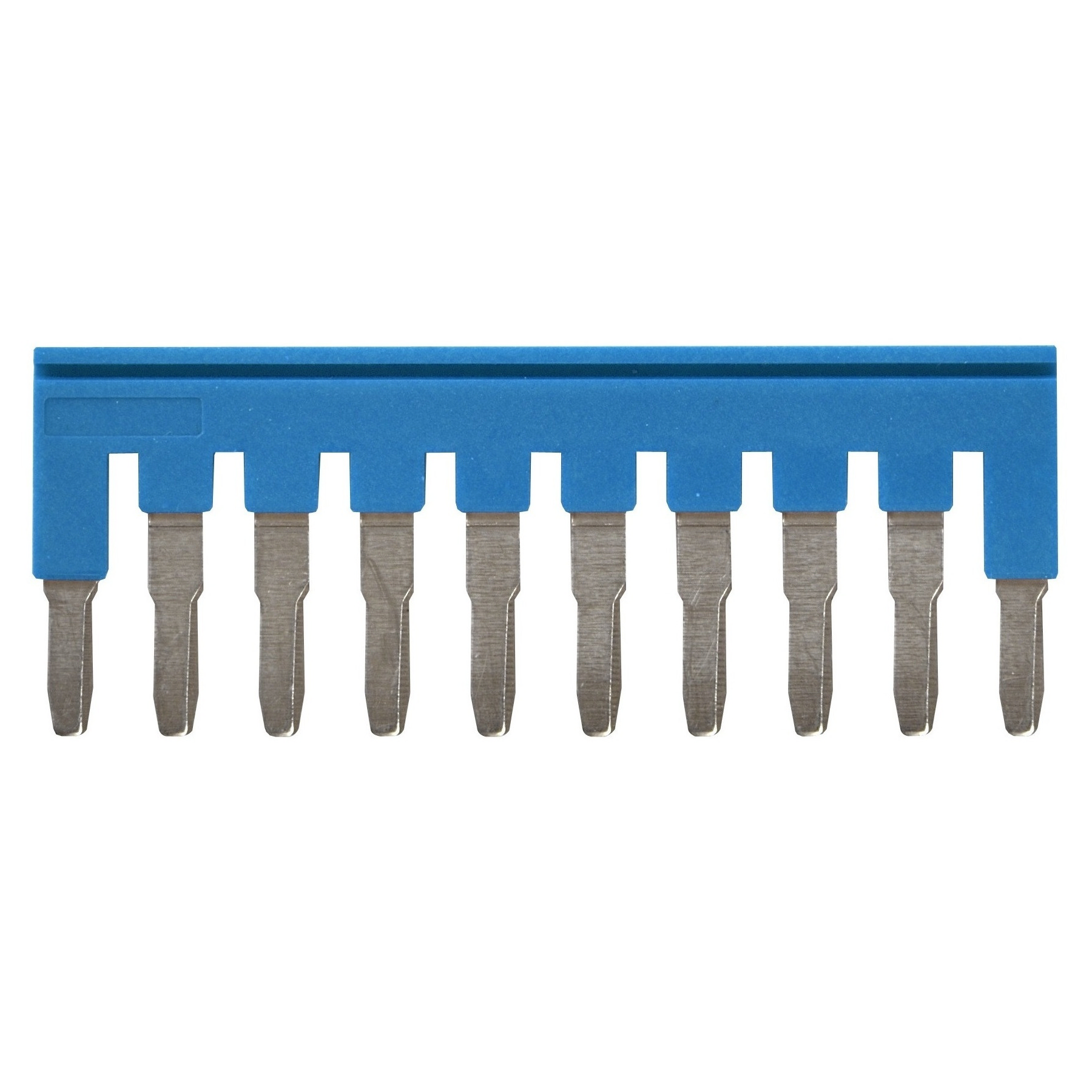 Short bar for terminal blocks 4 mm² push-in plus models, 10 poles, blue color