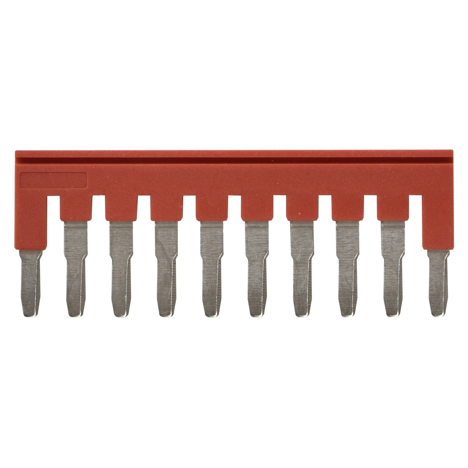 Short bar for terminal blocks 4 mm² push-in plus models, 10 poles, red color