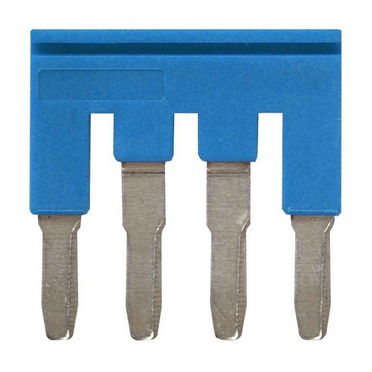 Short bar for terminal blocks 4 mm² push-in plus models, 4 poles, blue color