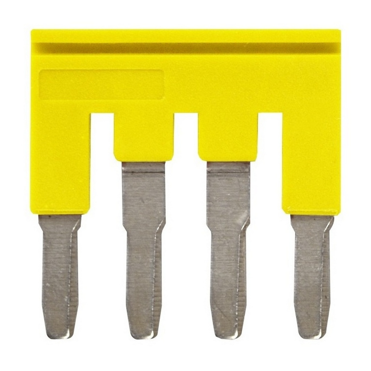 Short bar for terminal blocks 4 mm² push-in plus models, 4 poles, yellow color