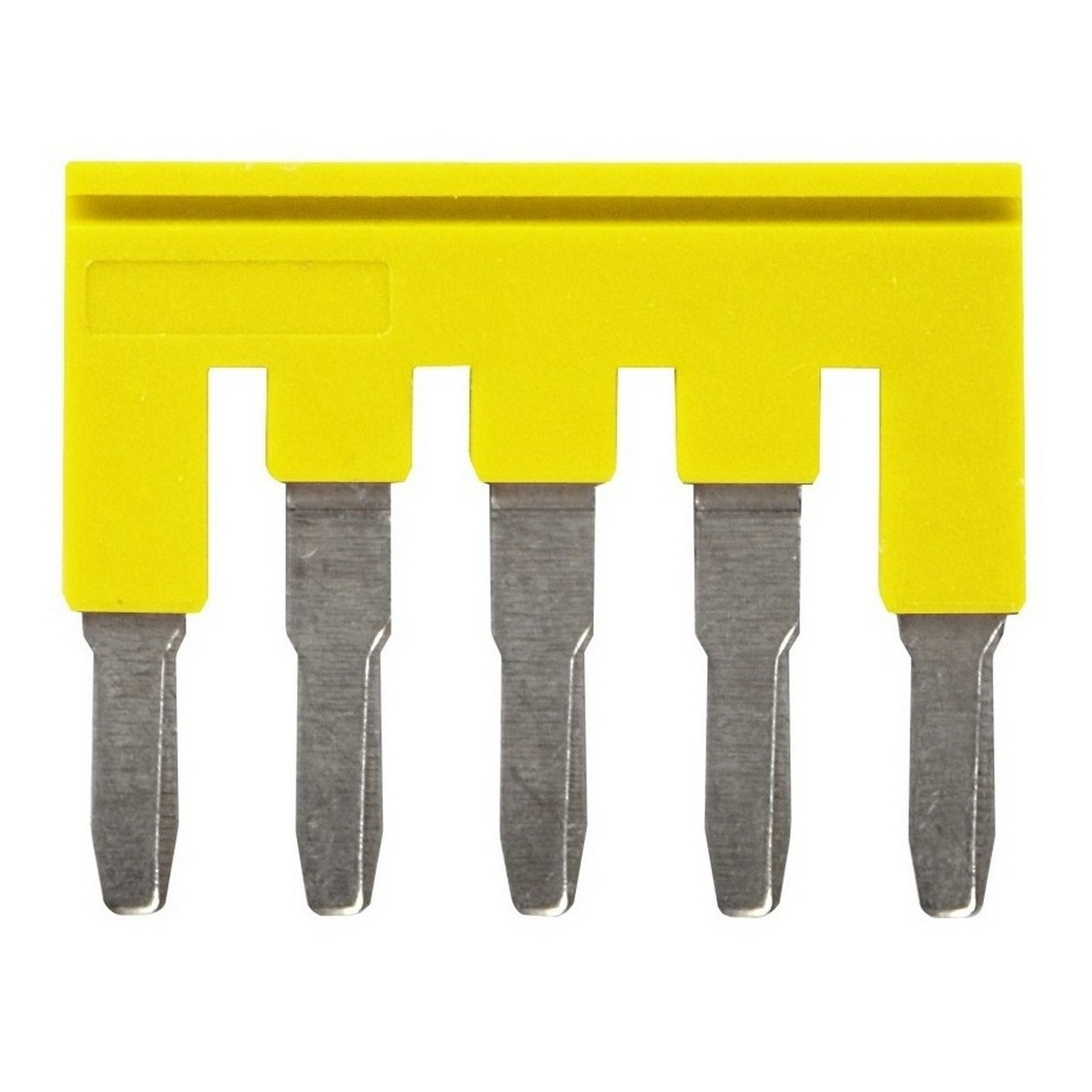 Short bar for terminal blocks 4 mm² push-in plus models, 5 poles, yellow color