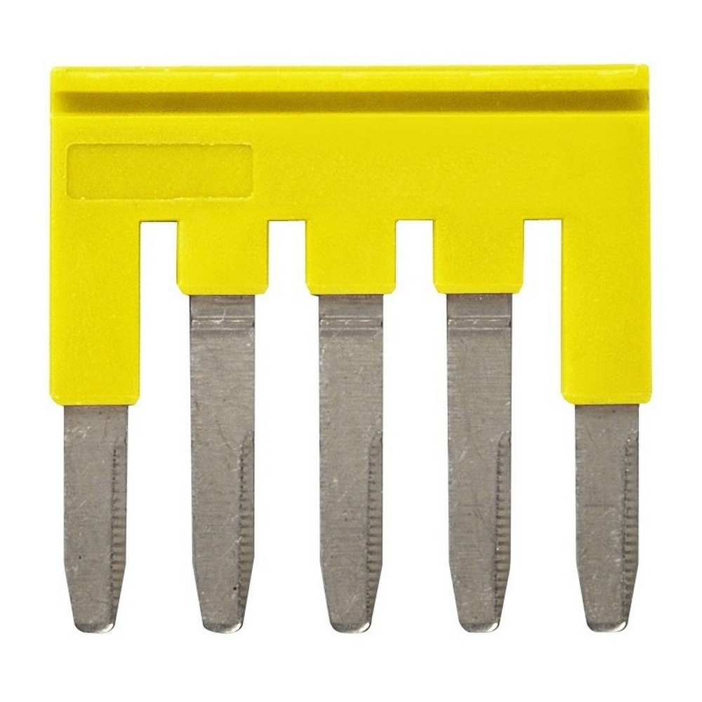 Cross bar for terminal blocks 6.0 mm² screw models, 5 poles, Yellow color